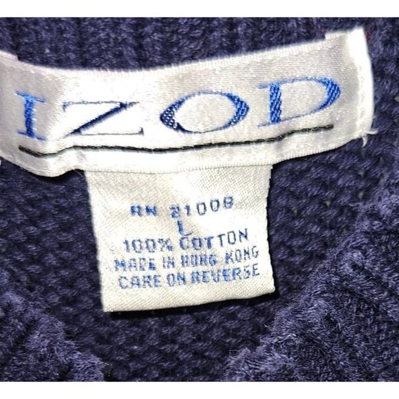 Vintage Ugly Christmas Sweater Izod Size L100% Cotton Unisex Knit Pullover 90s C - Picture 2 of 14
